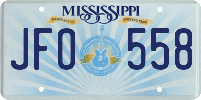 MS license plate JFO558