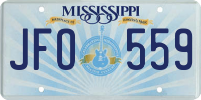 MS license plate JFO559