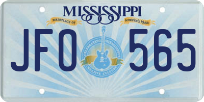 MS license plate JFO565