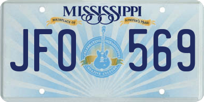 MS license plate JFO569