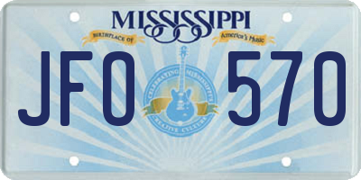 MS license plate JFO570
