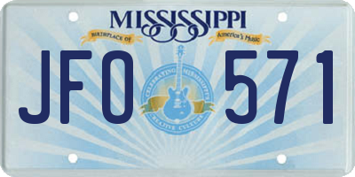 MS license plate JFO571