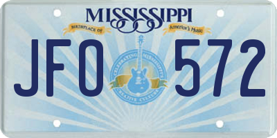 MS license plate JFO572