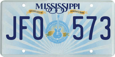 MS license plate JFO573