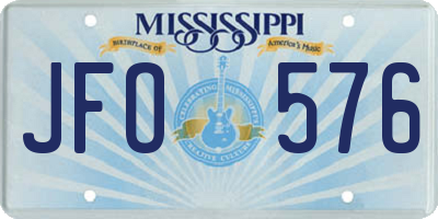 MS license plate JFO576
