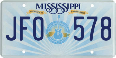 MS license plate JFO578