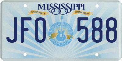 MS license plate JFO588