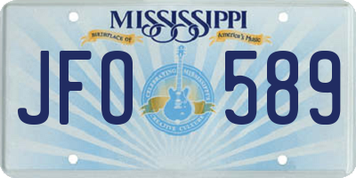 MS license plate JFO589