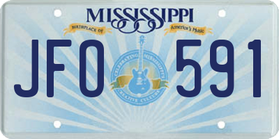 MS license plate JFO591