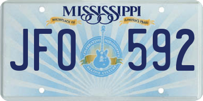 MS license plate JFO592