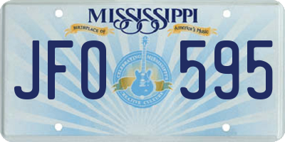 MS license plate JFO595