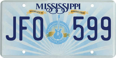 MS license plate JFO599