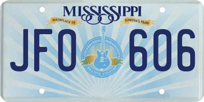 MS license plate JFO606