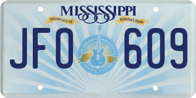 MS license plate JFO609