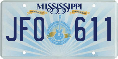 MS license plate JFO611
