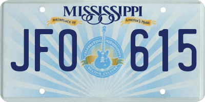 MS license plate JFO615
