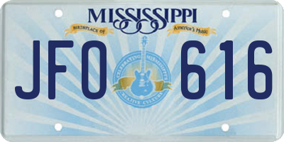MS license plate JFO616