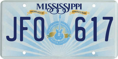MS license plate JFO617