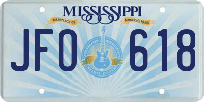 MS license plate JFO618