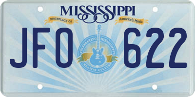 MS license plate JFO622