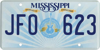 MS license plate JFO623