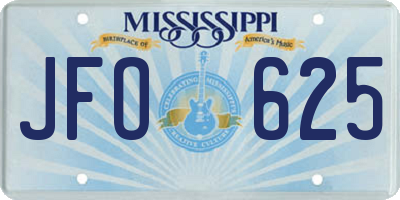 MS license plate JFO625
