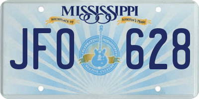 MS license plate JFO628
