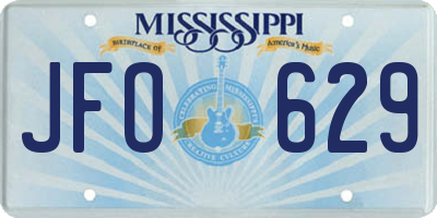 MS license plate JFO629