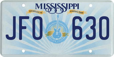 MS license plate JFO630
