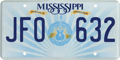 MS license plate JFO632