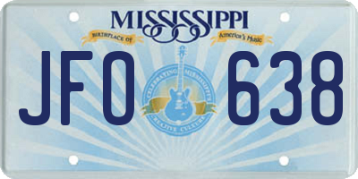 MS license plate JFO638