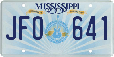 MS license plate JFO641
