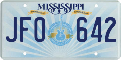 MS license plate JFO642
