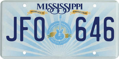 MS license plate JFO646