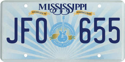 MS license plate JFO655