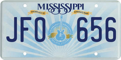 MS license plate JFO656