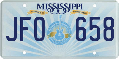 MS license plate JFO658