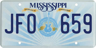 MS license plate JFO659