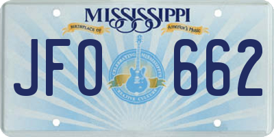 MS license plate JFO662