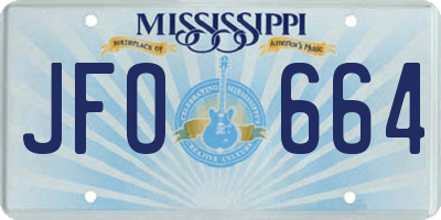 MS license plate JFO664
