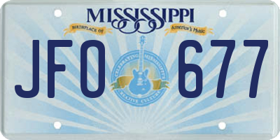 MS license plate JFO677