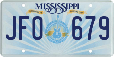MS license plate JFO679