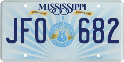 MS license plate JFO682
