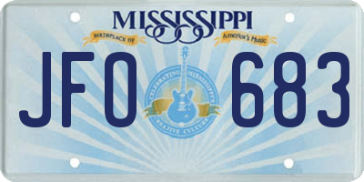 MS license plate JFO683