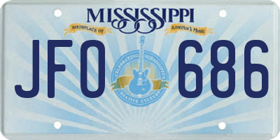 MS license plate JFO686