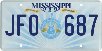 MS license plate JFO687
