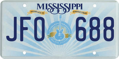 MS license plate JFO688