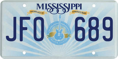 MS license plate JFO689