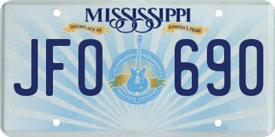 MS license plate JFO690