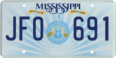 MS license plate JFO691